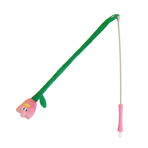 ZEZE Tulip Cat Teaser Wand, Feather Interactive Play Toy for Indoor Cats