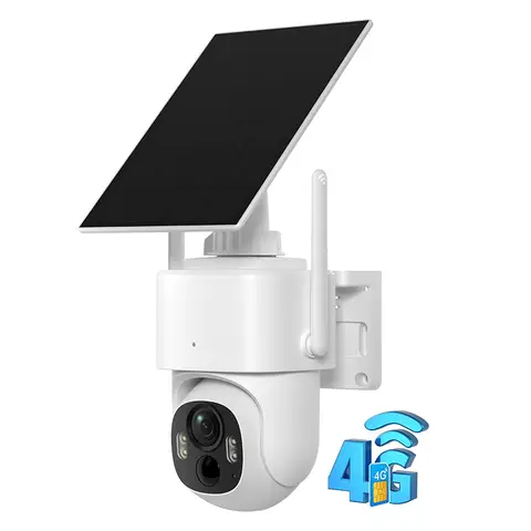 WOOX Slimme 4G Buitencamera met Zonnepaneel Kit, 2K QHD, 3MP Superieure HD-kwaliteit, Full-Color Nachtzicht, 24/7 continue monitoring, ingebouwde schijnwerper en sirene, hoorbaar en lichtalarm, dubbele stroomvoorzieningsmodus (zonnepaneel en batterij), tweerichtingsaudio met ingebouwde microfoon en luidspreker, 80 dB alarm