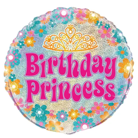 Unique Party Unique Prism Birthday Princess Balloon, 45cm