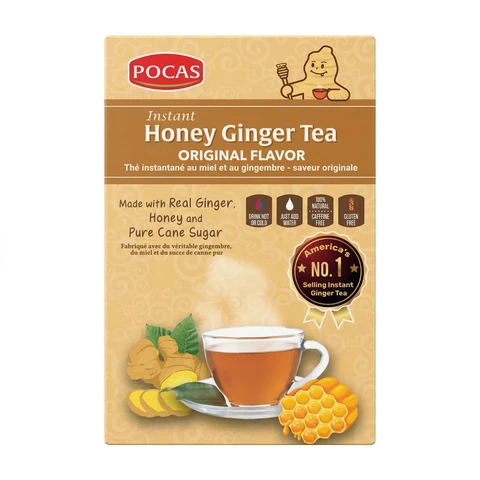 POCAS Instant Honey Ginger Tea Original Flavor 180g (10 Sachets x 18g)