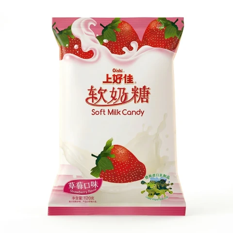 Oishi  Soft Milk Candy Strawberry Flavor （With sweetener）120g 