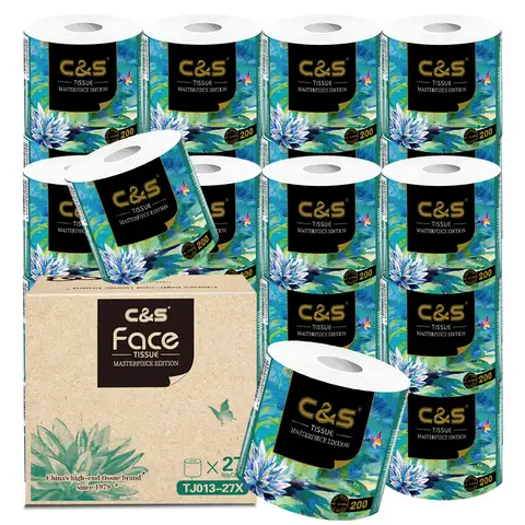 C&S Virgin Wood Pulp Toilet Paper, 4-Ply, 200g per roll, 27 Rolls, Skin-Friendly Softness, Extra-Thick, Strong Paper, Family-Value Bulk Pack