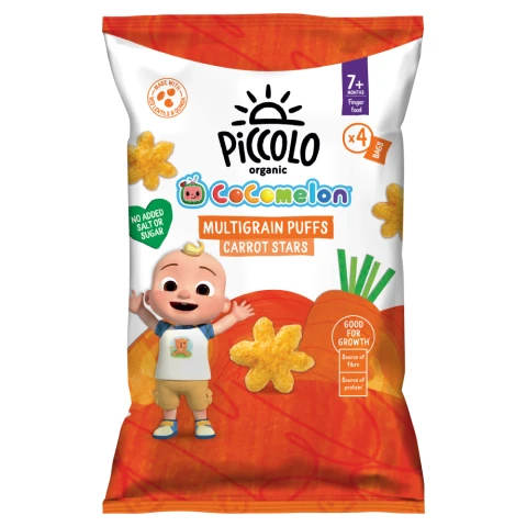 Piccolo Organic Carrot Star Puffs 7+ Months 4 X 15G