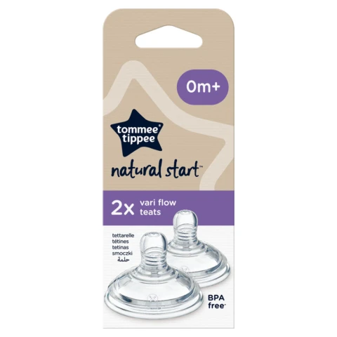 Tommee Tippee Closer to Nature 0+ Months Variflow Teats, Pack of 2