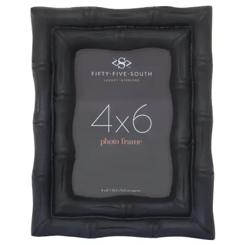 Interiors by Premier Photo Frame Bamboo Effect Black 4x6"