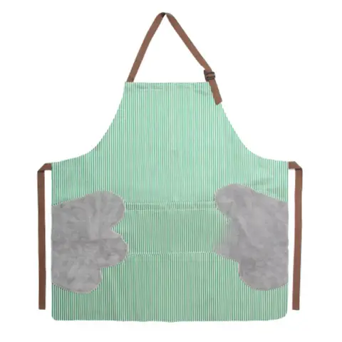 Maxcook Kitchen Apron Striped Green