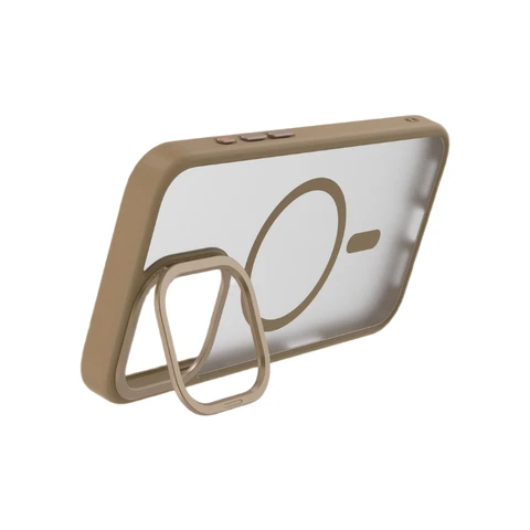 comma  Joy Elegant Metal Bracket Magnetic Anti-shock Case iPhone16 Pro Max desert titanium