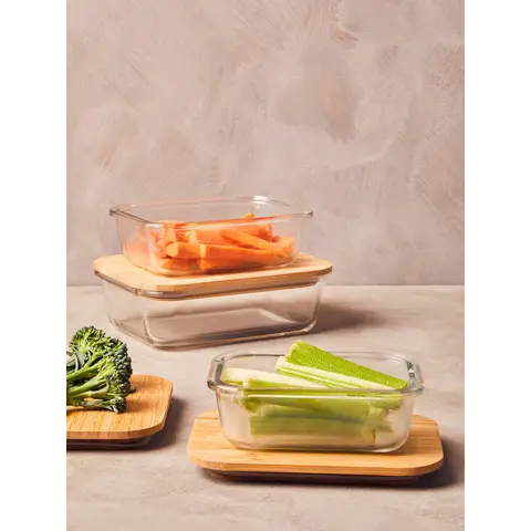 Maison by Premier 640ml Glass Container With Bamboo Lid