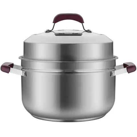 COOKER KING 304 Stainless Steel Non-Stick Steamer Thick Saucepan with Stainer Multifunctional Healthy
Cookware PFOA Free 24cm