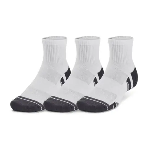 Under Armour Performance Tech Unisex 3-Pack Quarter Socks - White