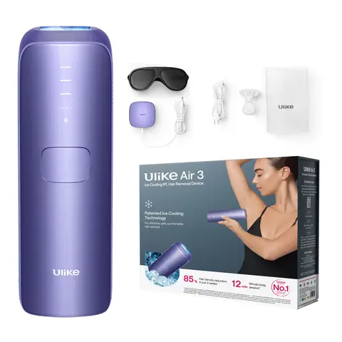 Ulike Air 3 Plus Sapphire Ice IPL Hair Removal Device, Intensive IPL Long-Lasting Hair Removal, Cooling System, Almost Painless, At-Home Speedy Hair Removal, Gift-Grade Selection, High-Style Purple, Top Gift Picks, Valentine's Gift