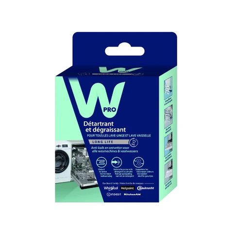 Wpro DES616 - Détartrant 3-en-1 pour lave-linge et lave-vaisselle. 6 sachets de 50g