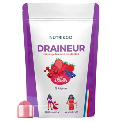Nutri&Co Draineur en poudre - goût Fruits Rouges - 100 g