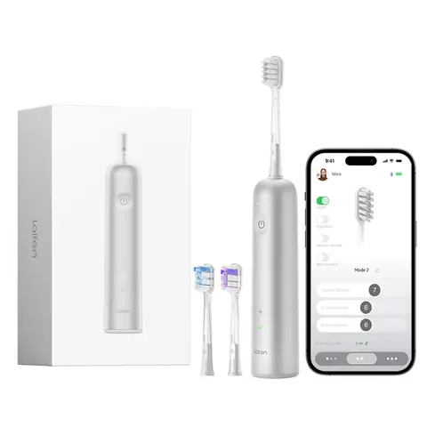 Laifen Wave Electric Toothbrush, Oscillation & Vibration Electric Sonic Toothbrush for Adults with 3 Brush Heads, IPX7 Waterproof Magnetic Rechargeable Travel Toothbrush (Aluminium)
