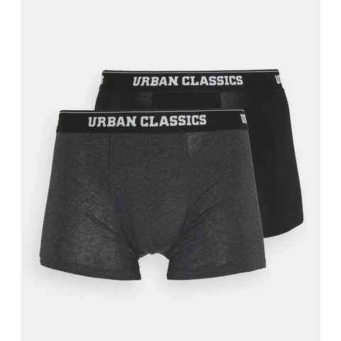 Urban Classics Herren Boxershorts 2er-Pack Unterwäsche - Unterteile schwarz/anthrazit 3XL