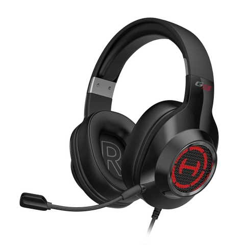 Edifier G2II Gaming-Headset für PC und PS4, USB-Kabelgebundene Gaming-Kopfhörer mit 7.1 Surround Sound, Geräuschunterdrückungs-Mikrofon und RGB-Beleuchtung, 50mm Treiber, kompatibel mit Mac Desktop-PC, schwarz