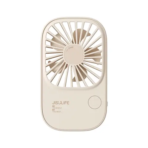 JISULIFE Handheld Portable Mini Fan with 3 Speeds, Ultra Slim USB Rechargeable Personal Pocket Eyelash Fan for Girls Kids Women Men Travel -Beige