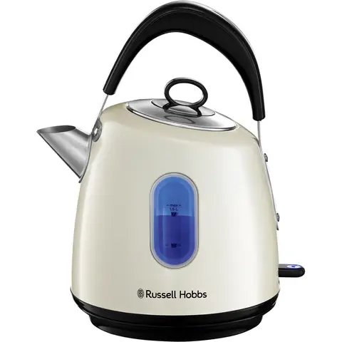 Russell Hobbs Stylevia Kettle, 1.5L, Dome, Top Handle, Fast Boil, Perfect Pour Spout, 3000 W, Stainless Steel, Cream - 28132