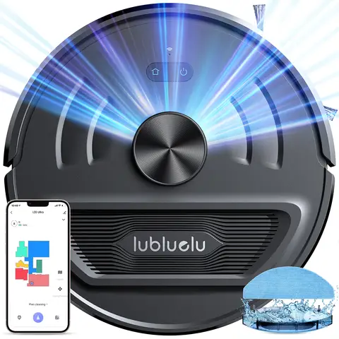 Lubluelu L20 Ultra Saug- und Wischroboter, 3-in-1, 4000 Pa Saugkraft, Laser-Navigation, 5 Karten speicherbar, 55 dB leise, App-Steuerung, geeignet für Haustierhaare, Teppiche und Hartböden