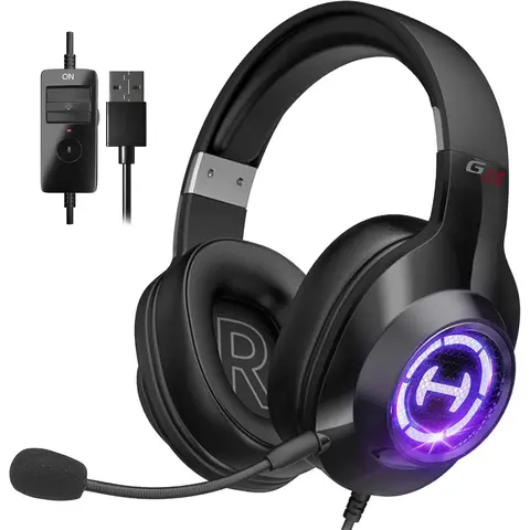 Edifier G2II Casque gaming filaire avec son surround 7.1, micro à réduction de bruit, RGB, haut-parleurs 50 mm - Noir