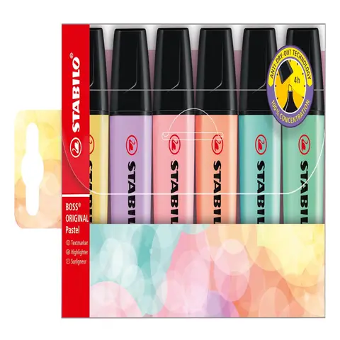 STABILO Boss Original Pastel Lot de 6 surligneurs pastel