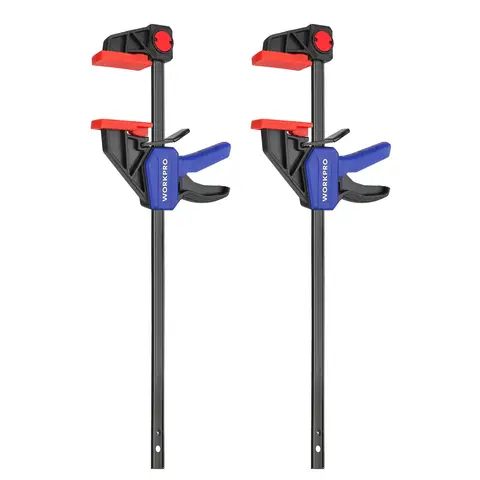 WORKPRO 305 mm Ratschenstangenklemmen-Set, 440 mm Spreizer, Schnellspann- und Einhandklemme, Ideal für Holzarbeiten und DIY-Projekte, Max. 68 kg Belastung, 2er-Pack