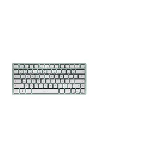 CHERRY KW 7100 Mini Bluetooth-Tastatur, Multi-Device (3 Geräte), kompakte TKL, schlank & tragbar, US-Layout, Agavegrün