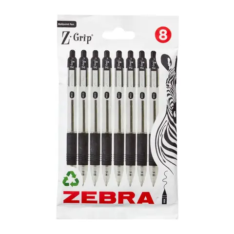 Z-Grip Ballpoint 8 Pack Black Ink