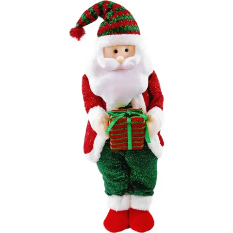 Festive Santa with Gift - Xmas Ornament