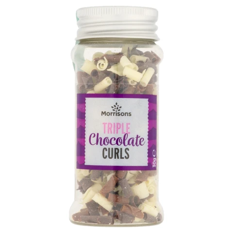 Morrisons Triple Chocolate Curls Cake Decorations 30g