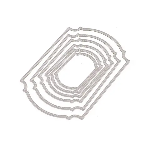 6pcs/Set Diffrent Size Stiched Nesting Irregular Rectangular Frame Dies Rectangle Cutting Dies for Card Making and Scrapbooking Paper Crafts