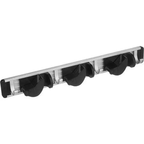 Bezemhouder met 3 Klemmen en 4 Haken