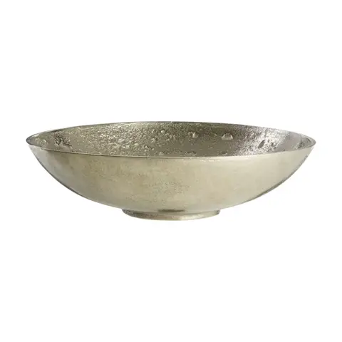 Premier Housewares Große Schüssel mit Nickeloberfläche, griechisches Aluminium-Serviergeschirr, einzigartiges handwerklich hergestelltes Deko-Element, dekorielles Tafelservice