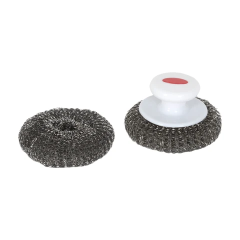 Le Marquier Lot de 2 boules de nettoyage en acier inoxydable avec poignée