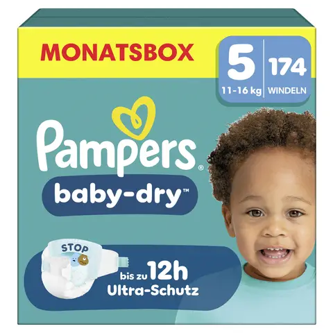 Pampers Baby Dry Gr.5 Junior 11-16kg Monatsbox - 174 Stück