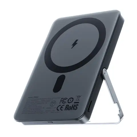 MOVESPEED Powerbank, 5000 mAh, 15 W Ausgangsleistung mit Typ-C- und magnetischem kabellosem Laden, verstellbarem Ständer, ultraflaches Modell S05Pro