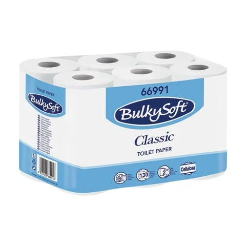 BULKY SOFT Papier Toilette blanc, 2 plis, Ecolabel, pack de 12 rouleaux
