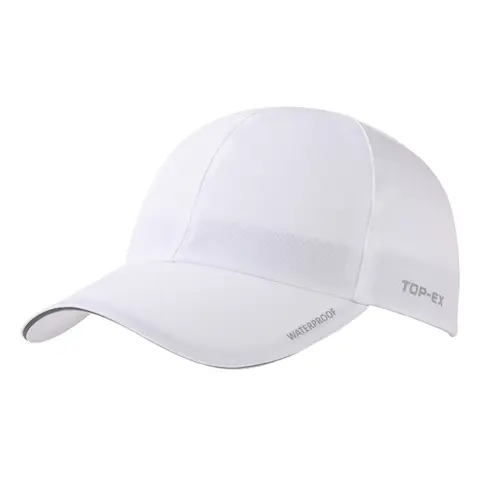 TOP-EX Waterproof All Weather Performance Running Cap Unstructured Baseball Hat Urban Storm M/L White
