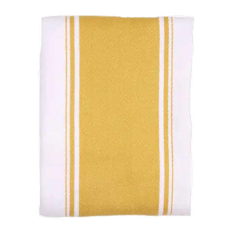 Dexam Tea Towel Love Colour Striped 100% Cotton Ochre 45x70cm