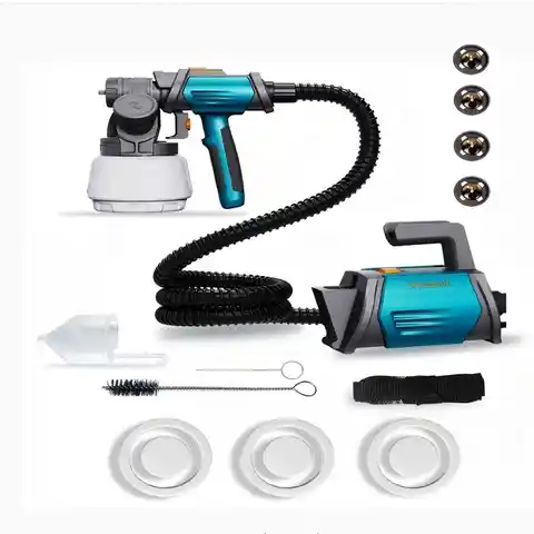 Tilswall Shark 800 HVLP Pistolet de peinture électrique avec réservoir 1300 ml - Bleu