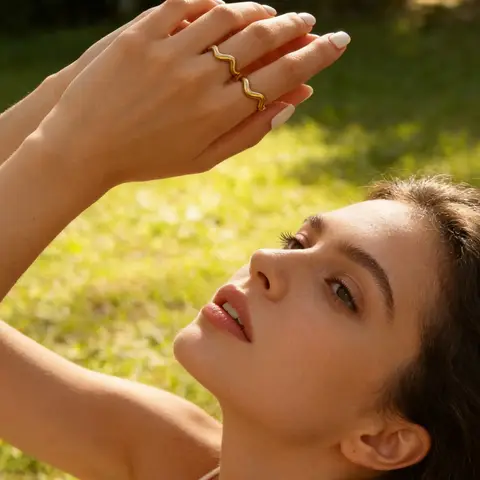 VoxorAI irregular curve rings, rings, open rings, adjustable rings All seasons