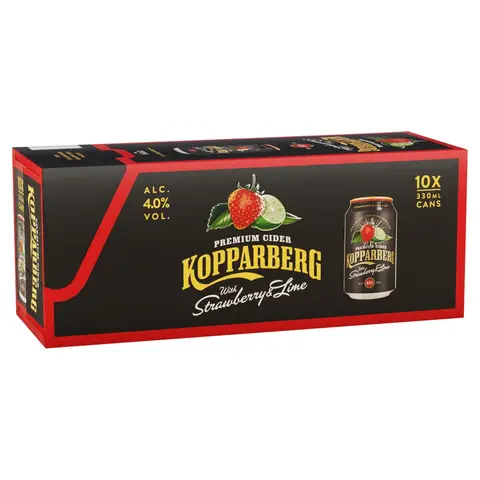 Kopparberg Strawberry & Lime 10 X 330ml (Abv 4%)