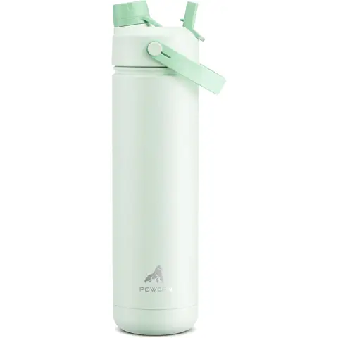 POWCAN by Meoky 26oz Dual-Opening Sports Water Bottle with Carry Handle –Light Green, New Year Sale , Top gift picks