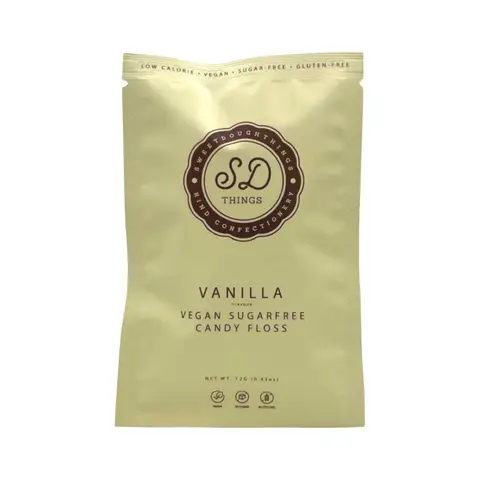 SweetDoughThings Vanilla Sugar-Free Christmas Candy Floss Pouch 12g