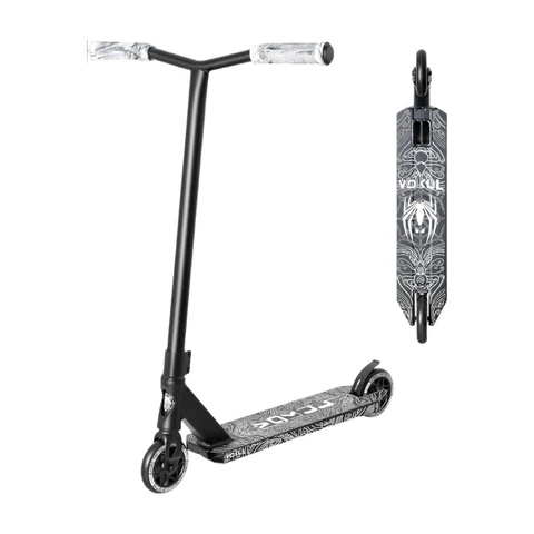 VOKUL K1 Pro Trottinette de Tricks | Trottinette de Cascades, pour Enfants à Partir de 8 Ans, Adolescents, Adultes - Meilleure Trottinette de Cascades Freestyle Niveau Débutant pour Garçons, Filles - Trottinette Freestyle Skate Park Rue (Noir Blanc)