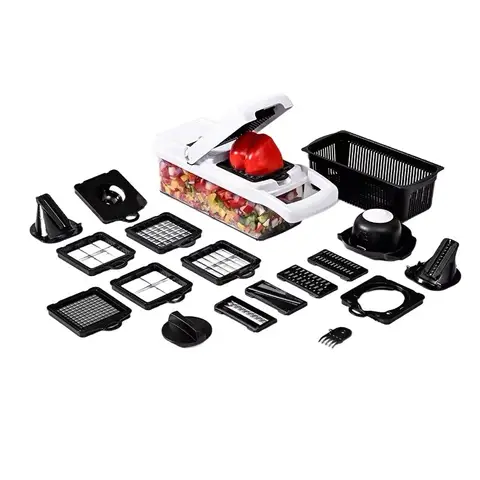  5-in-1 Vegetable Chopper Slicer Dicer With Container Food Processor White                 