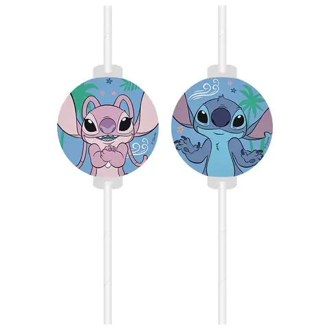 Stitch & Angel Paper Medallion Drinking Straws Pack of 4