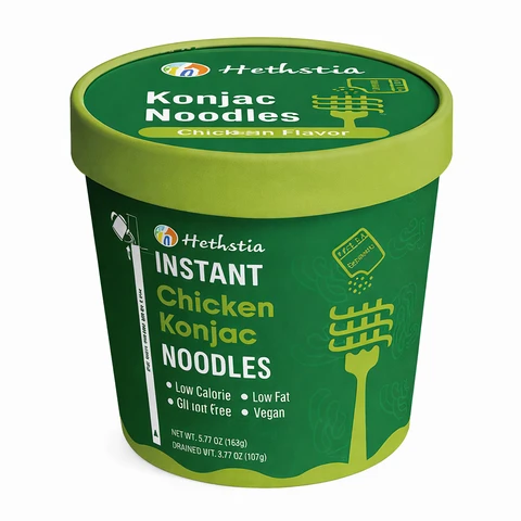 Hethstia Instant-Konjak-Nudel, vegetarisch, Hühnergeschmack, Suppenbecher, 147 g