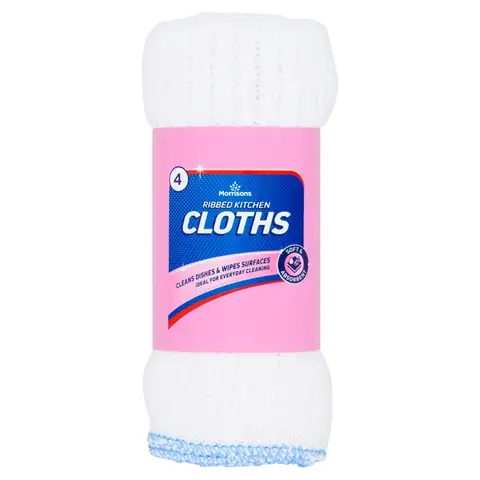 Morrisons 4 Ribbed Kitchen Cloths