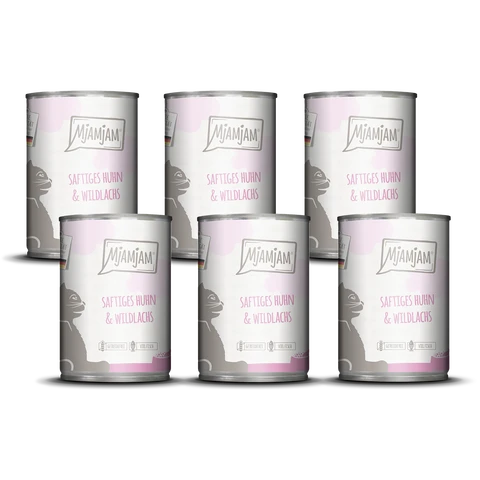 MjAMjAM Saftiges Huhn und Wildlachs 6 x 400 g